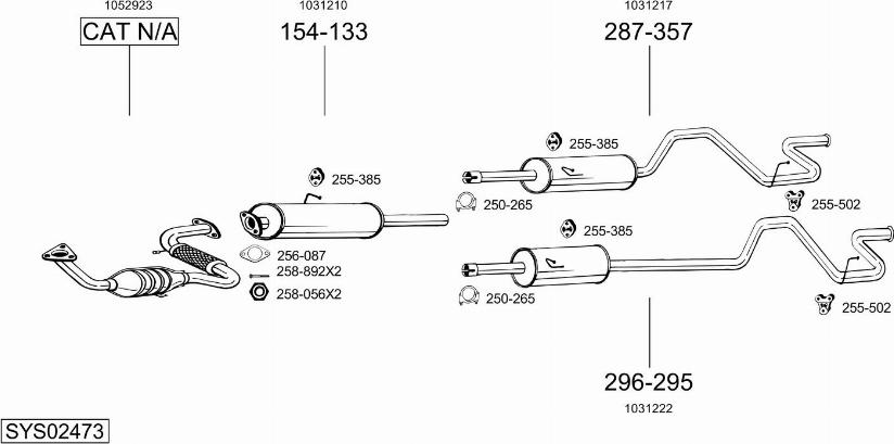 Bosal SYS02473 - Sistem de esapament allinparts.ro
