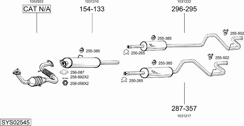 Bosal SYS02545 - Sistem de esapament allinparts.ro