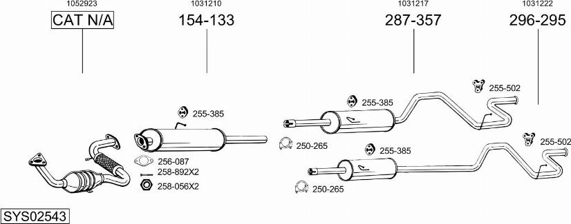 Bosal SYS02543 - Sistem de esapament allinparts.ro