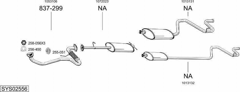 Bosal SYS02556 - Sistem de esapament allinparts.ro