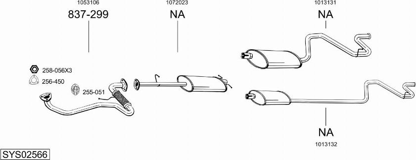 Bosal SYS02566 - Sistem de esapament allinparts.ro