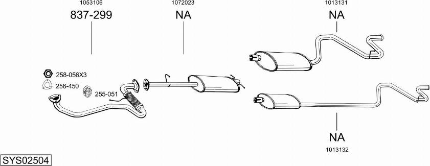 Bosal SYS02504 - Sistem de esapament allinparts.ro