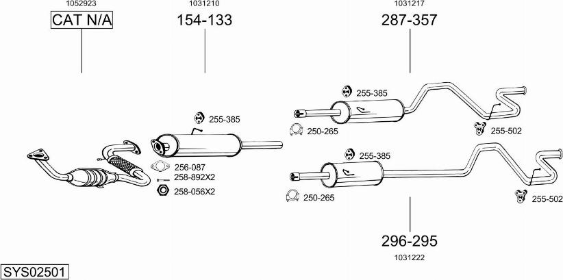 Bosal SYS02501 - Sistem de esapament allinparts.ro