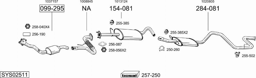 Bosal SYS02511 - Sistem de esapament allinparts.ro