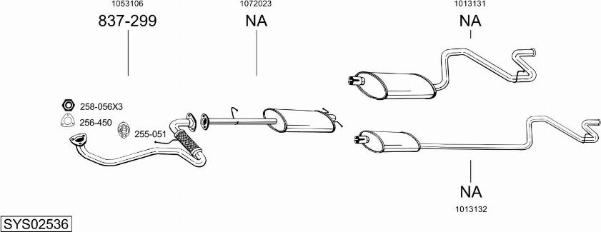 Bosal SYS02536 - Sistem de esapament allinparts.ro