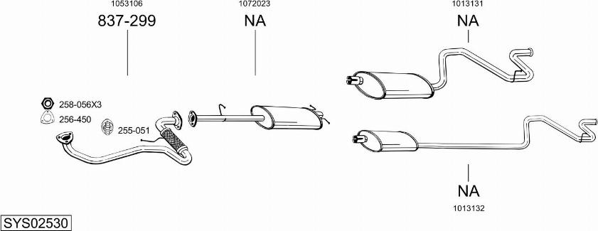 Bosal SYS02530 - Sistem de esapament allinparts.ro