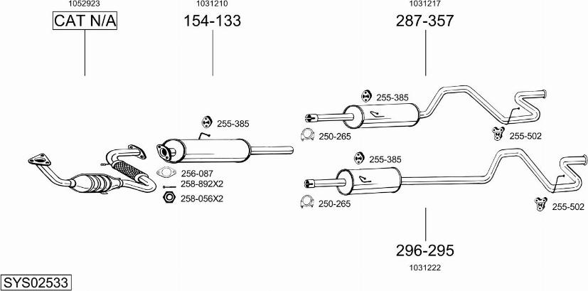 Bosal SYS02533 - Sistem de esapament allinparts.ro
