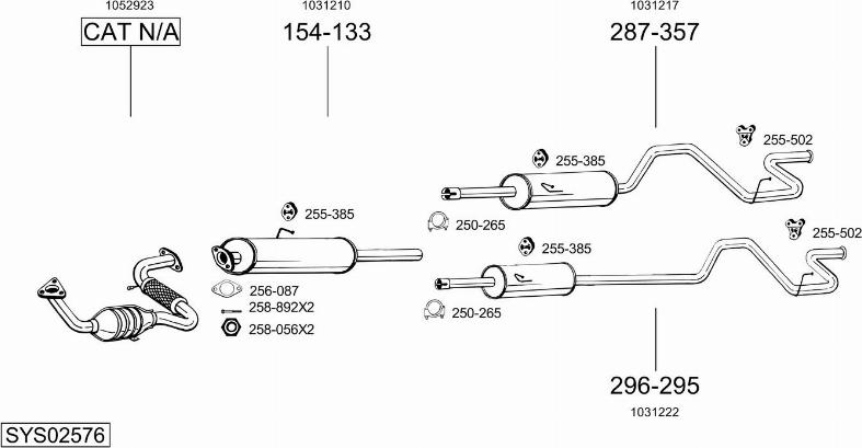 Bosal SYS02576 - Sistem de esapament allinparts.ro