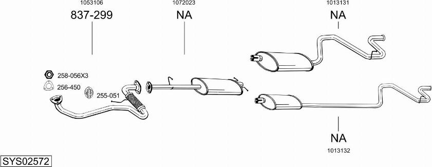 Bosal SYS02572 - Sistem de esapament allinparts.ro