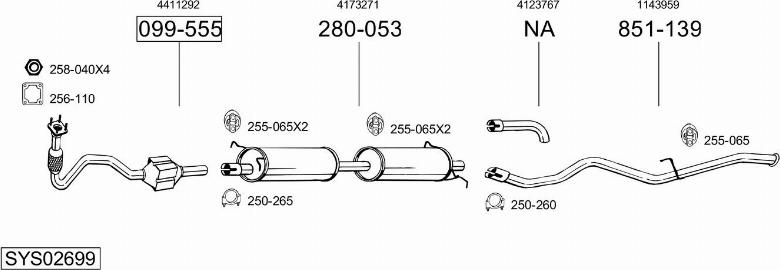 Bosal SYS02699 - Sistem de esapament allinparts.ro