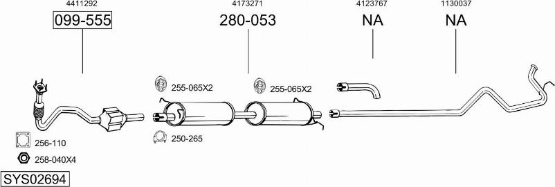 Bosal SYS02694 - Sistem de esapament allinparts.ro