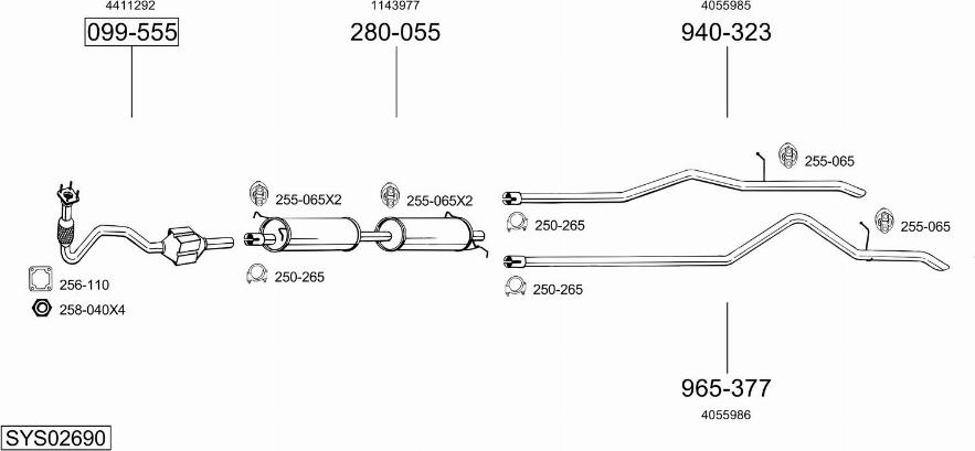 Bosal SYS02690 - Sistem de esapament - allinparts.ro