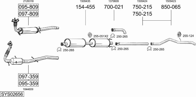 Bosal SYS02656 - Sistem de esapament - allinparts.ro
