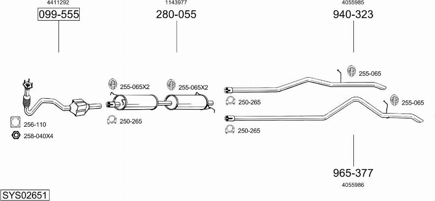 Bosal SYS02651 - Sistem de esapament allinparts.ro