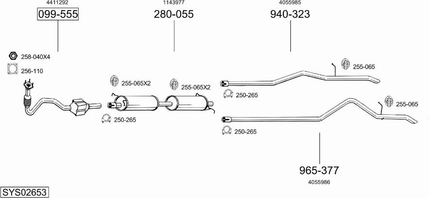 Bosal SYS02653 - Sistem de esapament allinparts.ro