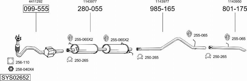 Bosal SYS02652 - Sistem de esapament allinparts.ro