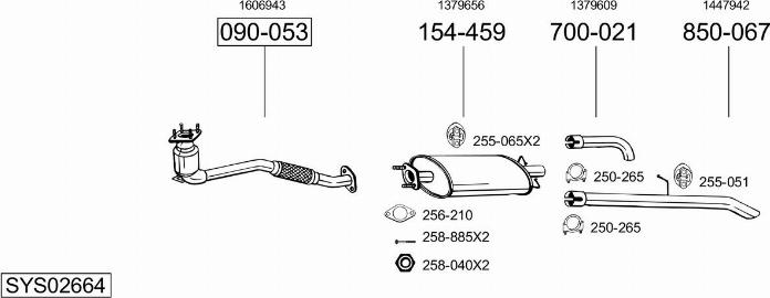 Bosal SYS02664 - Sistem de esapament allinparts.ro