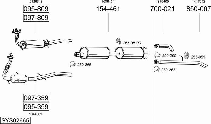 Bosal SYS02665 - Sistem de esapament allinparts.ro