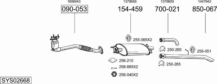 Bosal SYS02668 - Sistem de esapament - allinparts.ro