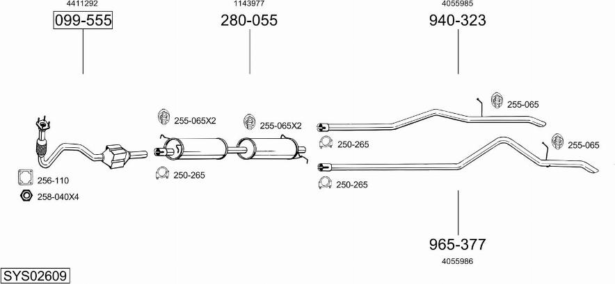 Bosal SYS02609 - Sistem de esapament allinparts.ro