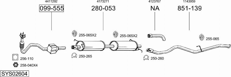 Bosal SYS02604 - Sistem de esapament allinparts.ro