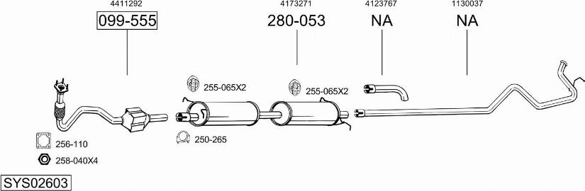 Bosal SYS02603 - Sistem de esapament allinparts.ro