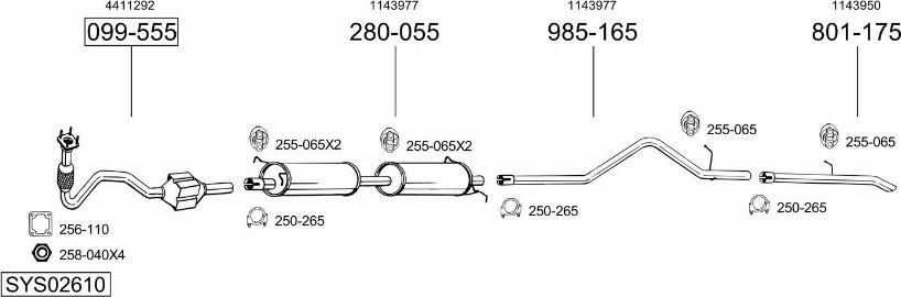 Bosal SYS02610 - Sistem de esapament allinparts.ro