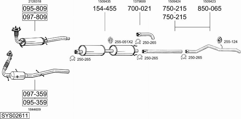 Bosal SYS02611 - Sistem de esapament allinparts.ro