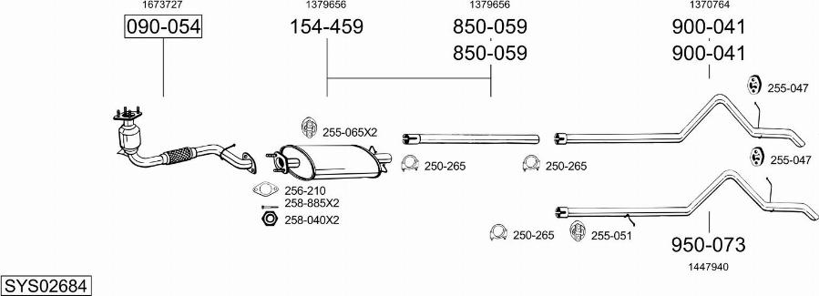 Bosal SYS02684 - Sistem de esapament - allinparts.ro