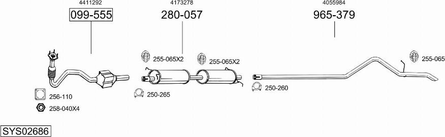 Bosal SYS02686 - Sistem de esapament - allinparts.ro