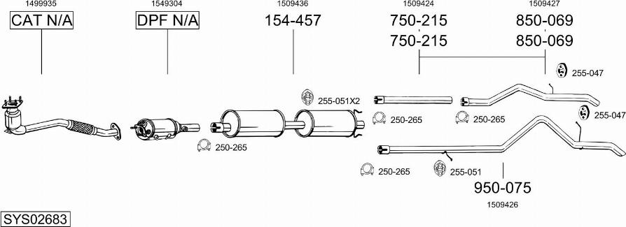 Bosal SYS02683 - Sistem de esapament - allinparts.ro