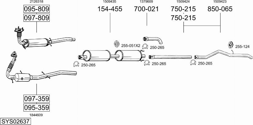 Bosal SYS02637 - Sistem de esapament allinparts.ro