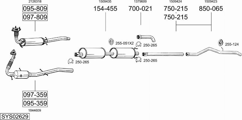Bosal SYS02629 - Sistem de esapament - allinparts.ro