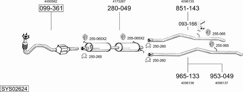 Bosal SYS02624 - Sistem de esapament allinparts.ro