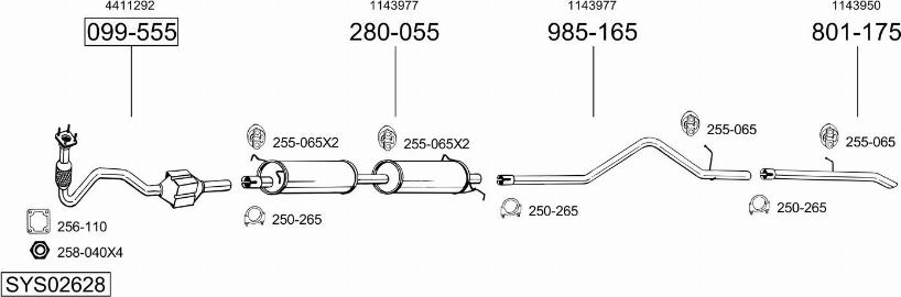 Bosal SYS02628 - Sistem de esapament allinparts.ro