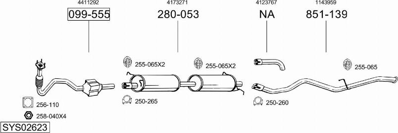 Bosal SYS02623 - Sistem de esapament allinparts.ro