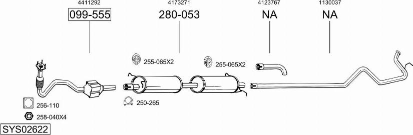Bosal SYS02622 - Sistem de esapament allinparts.ro