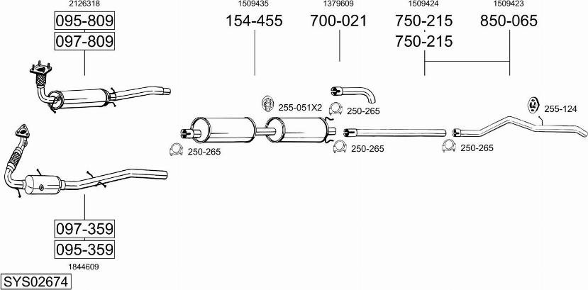Bosal SYS02674 - Sistem de esapament allinparts.ro