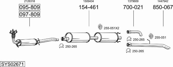 Bosal SYS02671 - Sistem de esapament - allinparts.ro