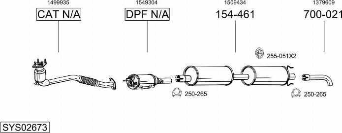 Bosal SYS02673 - Sistem de esapament allinparts.ro