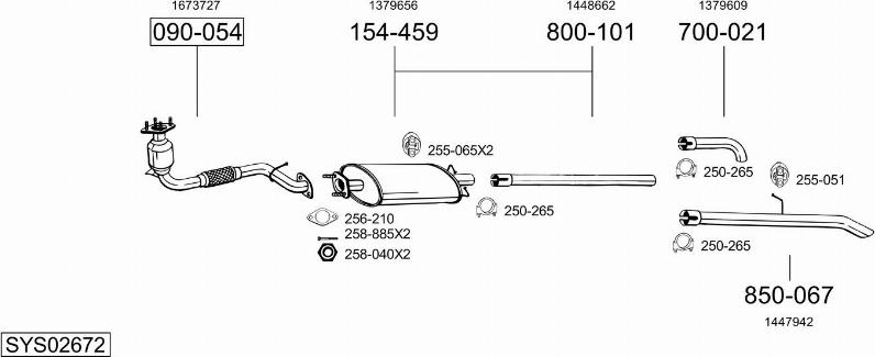 Bosal SYS02672 - Sistem de esapament allinparts.ro
