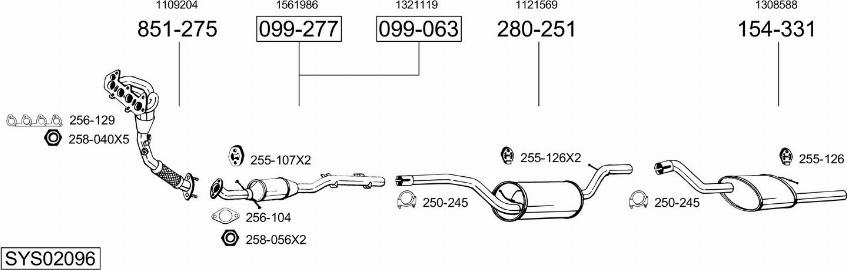 Bosal SYS02096 - Sistem de esapament allinparts.ro