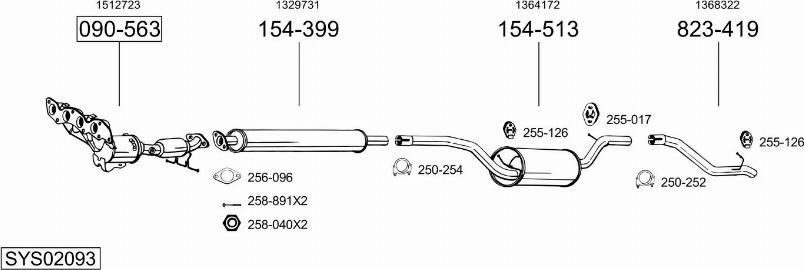 Bosal SYS02093 - Sistem de esapament allinparts.ro