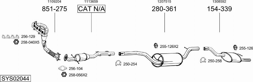 Bosal SYS02044 - Sistem de esapament allinparts.ro