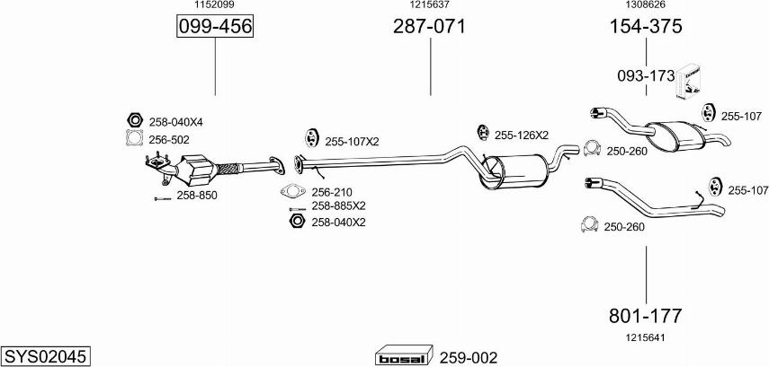 Bosal SYS02045 - Sistem de esapament allinparts.ro