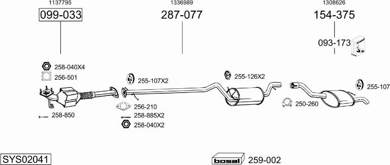 Bosal SYS02041 - Sistem de esapament allinparts.ro