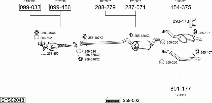 Bosal SYS02048 - Sistem de esapament allinparts.ro