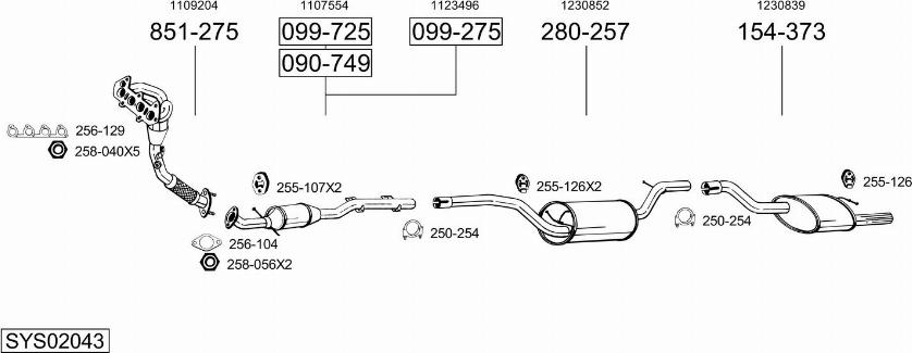 Bosal SYS02043 - Sistem de esapament allinparts.ro
