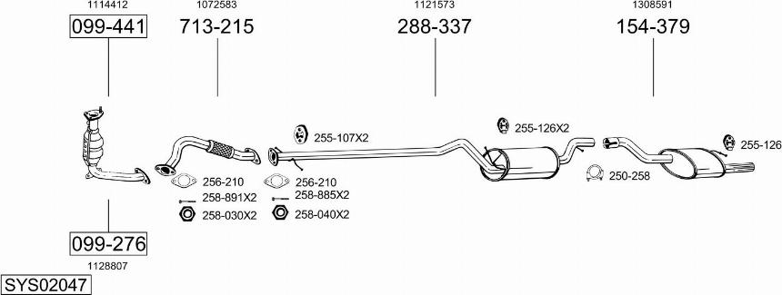 Bosal SYS02047 - Sistem de esapament - allinparts.ro
