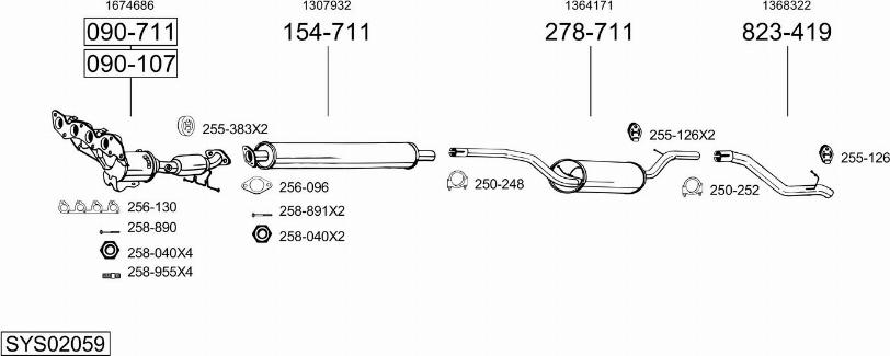 Bosal SYS02059 - Sistem de esapament - allinparts.ro